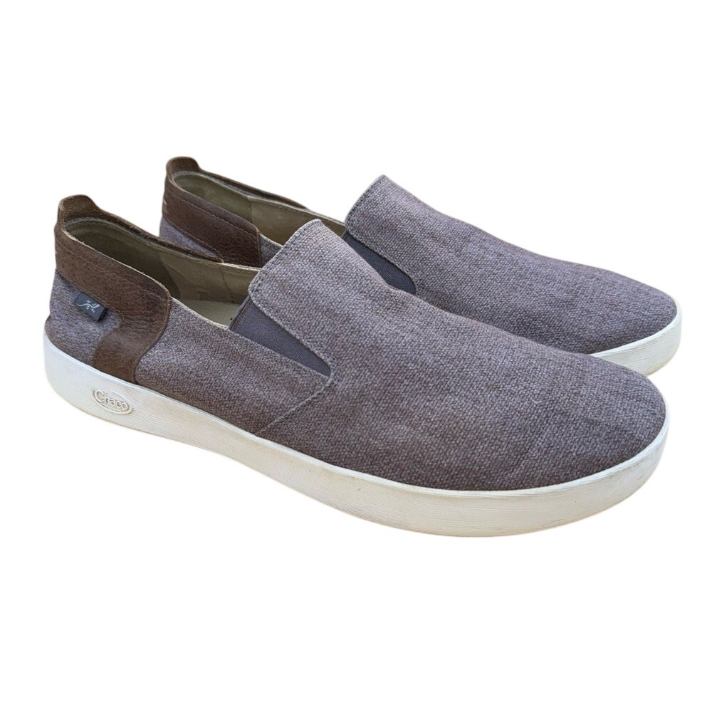 Chaco Davis Slip-On Brown Canvas Loafers, Men's Size 13, VGUC